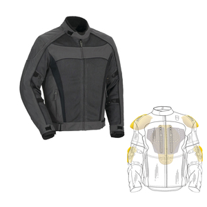 แจ็กเก็ตมอเตอร์ไซค์สะท้อนแสงสไตล์ตาข่ายผ้าซับในกันความร้อนแบบถอดได้สิ่งทอสำหรับการป้องกันที่สำคัญ - Product Image 1