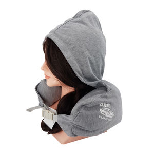 Comfort <b>U</b>-<b>shape</b> Travel <b>Pillow</b> Airplane Neck <b>Pillow</b> Hoodie - Product Image 2