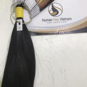 Cheveux humains vierges décolorés, couleur noire 1B, à bout épais, fabrication bon marché, paquets de cheveux du Vietnam - Product Image 4