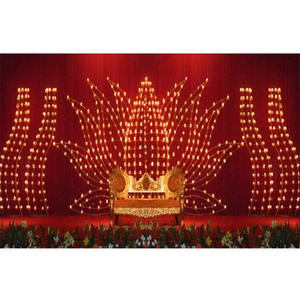 ฟุ่มเฟือยงานแต่งงานโลหะฉากหลังผนังเทียนงานแต่งงานที่ทันสมัยผนังเทียนผนังฉากหลังแต่งงานเวทีบัวออกแบบผนังเทียน - Product Image 1