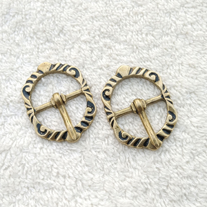 Boucle de ceinture en cuivre médiéval historique Tiger Touch pour ceintures, styles TT-1113BC - Product Image 6