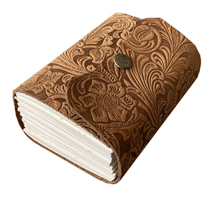 Leaves And Flowers Embossed Genuine Leather <b>Journals</b> Blank Pages Ideal For Use In Journaling & Diary Writing Suitable For Resale - Product Image 4