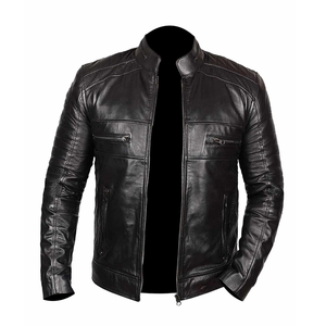 Blouson en cuir homme, décontracté, de haute qualité, pour moto, en solde, 100% - Product Image 1