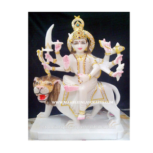 Statue de la déesse Durga Maa en marbre blanc de Makrana, magnifique - Product Image 1