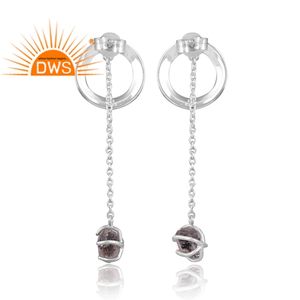 Pendiente de plata de ley fina Herkimer Diamond Long Drop Fancy Joyería de piedras preciosas para mujer Regalo para ella - Product Image 4