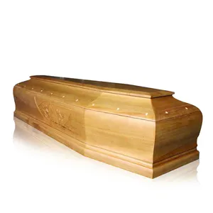 nice carving simple oak funeral coffin beds from China