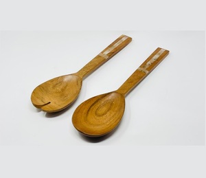Herramienta de servicio de ensalada de resina y madera Natural hecha a mano para el hogar, Hotel, cocina, restaurante, eventos de boda, vajilla, juego de herramientas para ensalada - Product Image 1