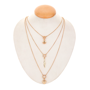 Collar De Luna chapado en oro y plata multicapa de moda para mujer de exportador indio collares con colgante de moda con patrón de emoción - Product Image 2