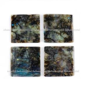 Posavasos cuadrado de labradorita hecho a mano de cristal FARHAN, posavasos de piedras preciosas con estilo Feng Shui para decoración del hogar - Product Image 5