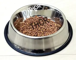 stainless steel dog bowls pet food water feeder for cat dog feeding bowls Dog Drink Fresh Water Chrpme Fnish home Decor