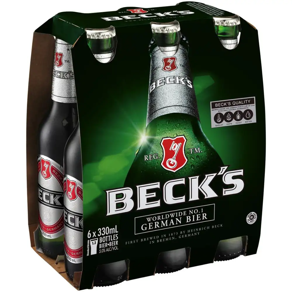 Пиво BECKS, 5% спирт Beck's пиво 500 мл банка, Becks без спирта 0.3% пивные бутылки 330 мл.