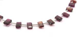 Gema Natural de granate rojo, 27 piezas, facetadas, pequeñas cuentas rectangulares, piedra de nacimiento de enero - Product Image 6