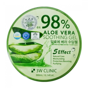 Gel Calmante de Aloe Vera 3W Clinic de K-Beauty Coreano, 300 ml, Hidratante, Revitalizante y Reafirmante para Todo Tipo de Piel, Uso Diario - Product Image 1