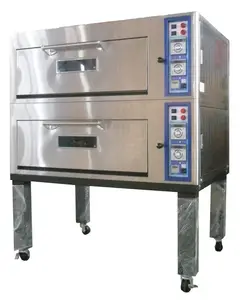 レストランデッキオーブン電気ビスケット製造機高温オーブンベーカリー2デッキ2、4、6トレイオーブン石付き販売