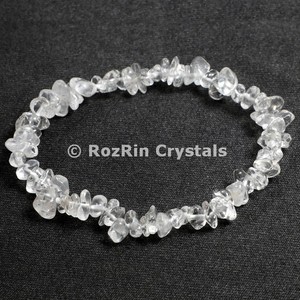 Crystal Quartz Chips <b>Bracelets</b> : <b>Stretch</b> Semi-Precious Gemstone Chips <b>Bracelet</b> : Crystal Quartz Chips <b>Bracelet</b> for Healing - Product Image 1