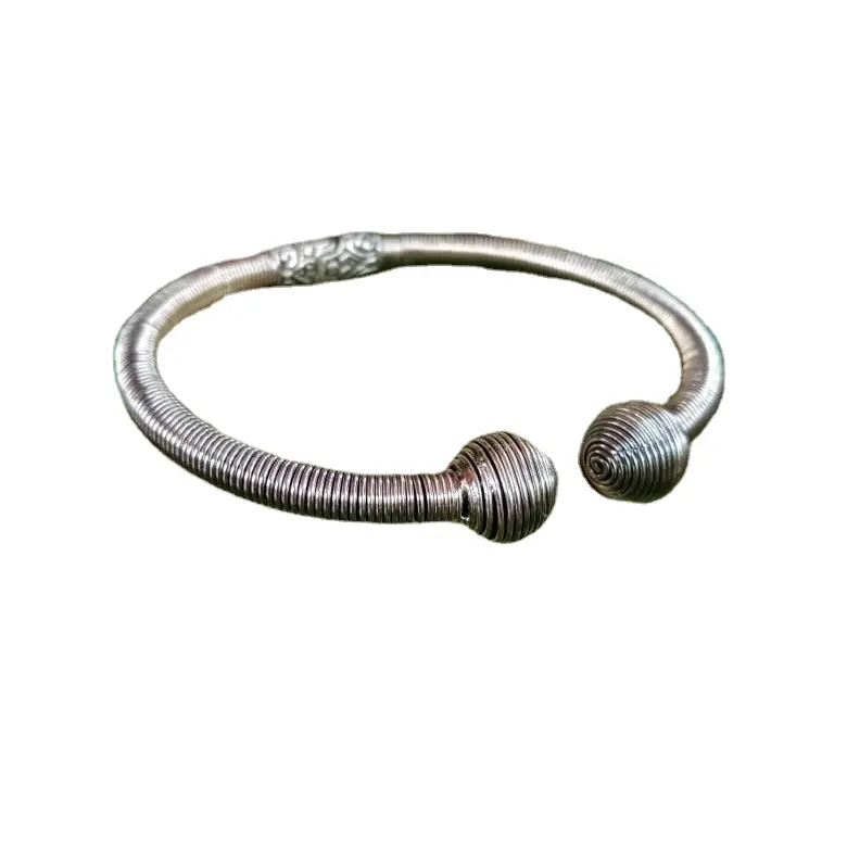 PLM-CFB001-Hinged Manschette Armband Einzigartige Draht Wrapping Design Geschenk für Frauen Männer Manschette mit Scharnier antiken Design