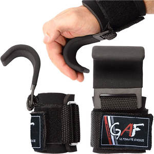 GAF Gym Heavy Duty Weight Lifting Hooks Power Lifting Hooks Fitness Wrist <b>Holder</b> <b>Rod</b> Gym Heavy Duty Hook - Product Image 4