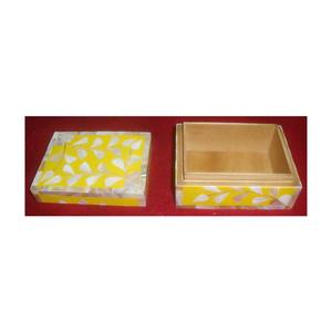 Boîte carrée mère de perles, incrustation d'os parfaite, Design carré - Product Image 1