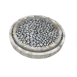 Bone Inlay Work Food Platter <b>Set</b> of 3 Different Sizes Dates Dessert <b>Serving</b> Platter From Manufacturer In India - Product Image 3