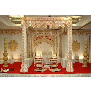 Mandap en tissu traditionnel indien portable à bas prix pour la décoration de mariage, avec couleur personnalisée et design luxueux - Product Image 1