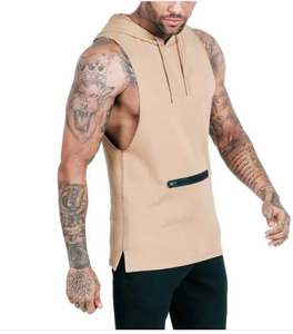 Fabricant de vêtements OEM – Nouveaux sweats à capuche sans manches personnalisés pour hommes avec fermeture éclair frontale – Automne – Polyester/Coton à séchage rapide – Couleurs et tailles personnalisables - Product Image 6