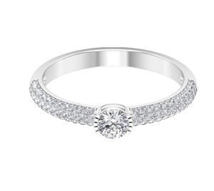 Anillo de Diamantes Solitario Redondo Real de 1.00 Quilates en Oro de 14K para Mujer |   Anillo de Compromiso con Apliques Pavé, Joyería Fina, Regalo de Lujo - Product Image 3