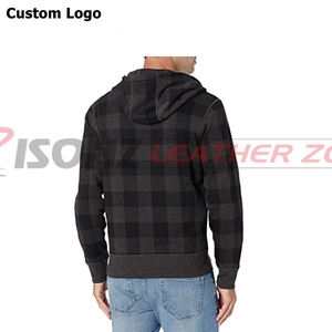 Sweats à capuche grande taille brodés personnalisés de haute qualité pour hommes Style de rue polaire décontracté pour l'hiver-Teint uni - Product Image 2