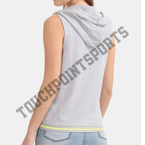 เสื้อกันหนาวครอปแขนกุดมีฮู้ดสำหรับผู้หญิง,ลายดอกไม้ - Product Image 4