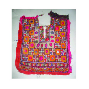 Artland fait à la main Chenille coton tissu Vintage indien miroir travail broderie couture artisanat Patch cou joug tissé brodé - Product Image 1