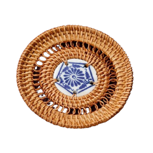 Top Selling Large <b>Woven</b> Rattan <b>Coasters</b> Round Shape Hotel Ware Tabletop Accessories Placemats and Pads Made in India - Product Image 1