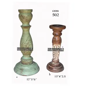 Wholesale Handmade Wooden Pillar Candle Holder For Home Living Room Wedding Table Centerpiece