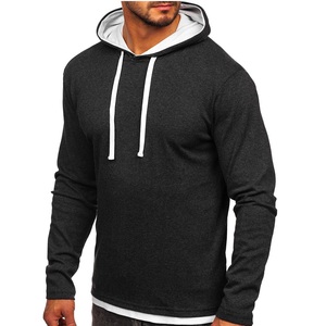 Sweat à capuche polaire uni doublé 100 % coton pour homme grande taille avec broderie de logo personnalisée – Vente en gros, tenue décontractée hiver - Product Image 2