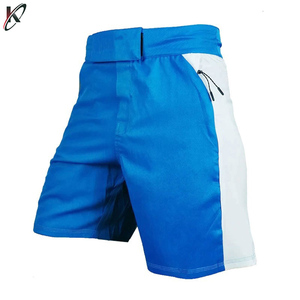 OEM <b>White</b> Blue Design Sublimated MMA and Boxing <b>Shorts</b> for Male and Female Athletes New Fighting and <b>Gym</b> Wear - Product Image 4