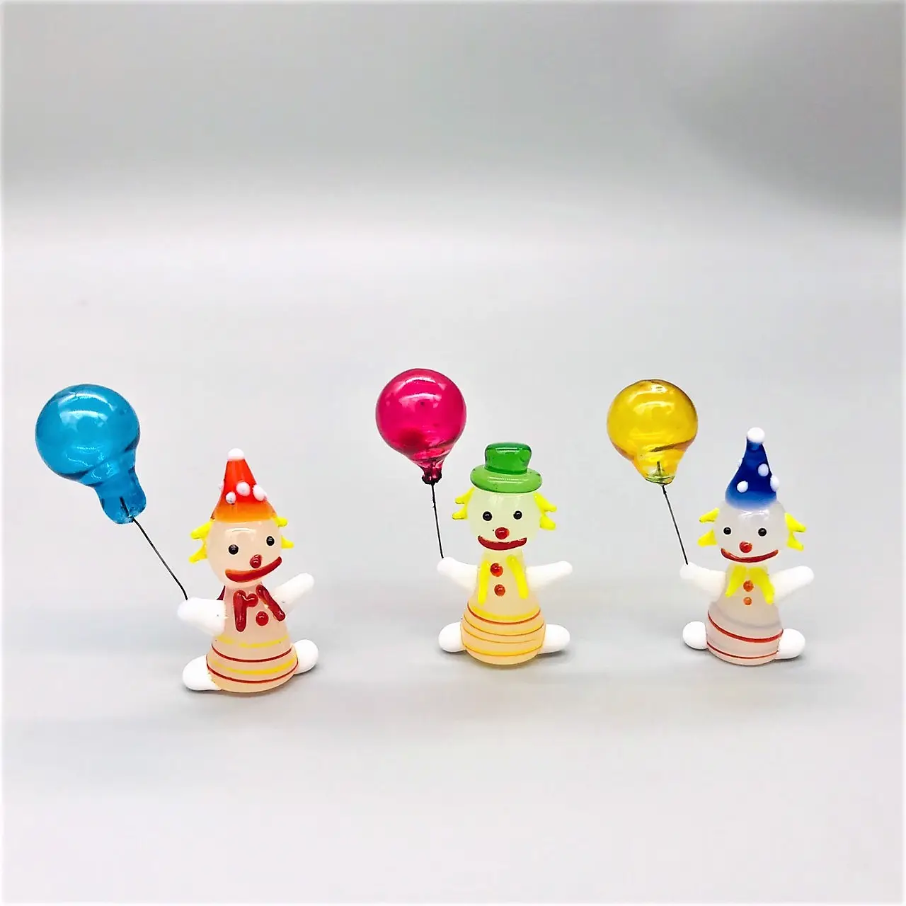 Patung Miniatur Badut dan Balon Kecil Kaca Murano