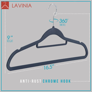 Lavinia moderne velours <span class=keywords><strong>carton</strong></span> avec logo imprimé velours cintres <span class=keywords><strong>en</strong></span> plastique - Product Image 4