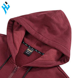 Sweat-shirt en coton polaire à capuche pour homme, rouge, de bonne qualité, pour la course sportive, décontracté, fermeture éclair, logo imprimé personnalisé, collection hiver - Product Image 3