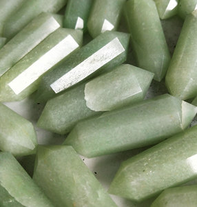 green aventurine flower shape smoky quartz double point green