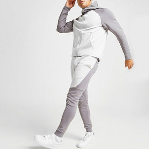 Marque nouvelle mode col montant survêtement sweats à capuche pantalons de survêtement deux pièces ensemble automne mâle décontracté Patchwork fermeture éclair survêtements - Product Image 4