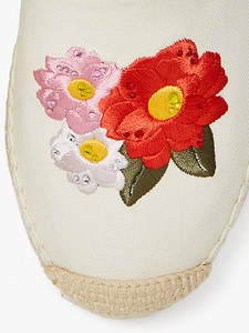 <span class=keywords><strong>Espadrilles</strong></span> à bout fermé pour femme, chaussures blanches à semelles plates et décontractées, motif Floral, à la mode, nouveau, 2020 - Product Image 3