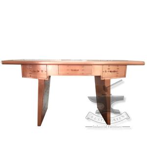 Escritorio de oficina de estilo industrial de bronce para aviador con cajones de almacenamiento - Product Image 2