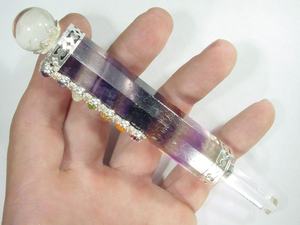 Crystal <b>Wands</b> Natural Rainbow Fluorite Stone <b>Wand</b> 7 Chakra Reiki Healing Crystal <b>Wands</b> Natural Stone Wholesaler - Product Image 2