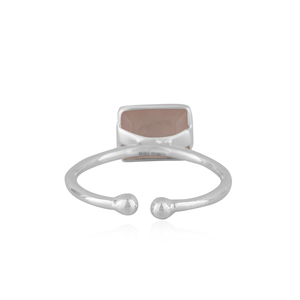 925แหวนเงินสเตอร์ลิงแหวนซ้อนกันได้ออกแบบเครื่องประดับกุหลาบ Chalcedony แหวนพลอยผู้ผลิตเครื่องประดับ - Product Image 3