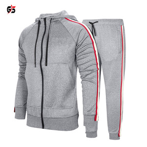 Survêtement d'hiver pour hommes survêtement côté rayé Tech polaire deux pièces sweats à capuche ensemble de joggers uni solide entièrement personnalisé Design de marque - Product Image 5