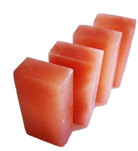 Azulejo 2-4-8 Lámpara de sal rosa del Himalaya Estilo de flor tallada a mano de Pakistán - Product Image 1