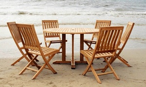 เก้าอี้ไม้สักพับได้สไตล์ยุโรปสำหรับสวนกลางแจ้งและโรงแรมเก้าอี้พับได้ - Product Image 4