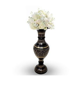 Vase à fleurs coloré noir en métal pour décoration intérieure, Style moderne, luxueux, grande fleur, pour la maison - Product Image 1