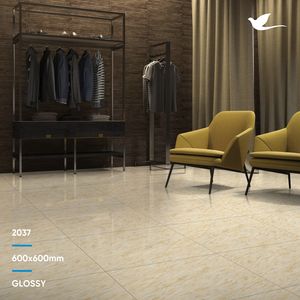 Carreaux de sol en marbre ivoire, finition brillante, série brillante, carreaux de porcelaine pour murs intérieurs, carreaux polis, 600*600 mm, 10 ans - Product Image 6