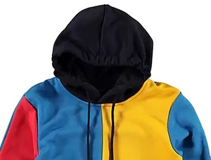 Sudadera con capucha larga unisex de gran tamaño a la moda estilo hip hop bloque de color bordado tejido algodón invierno calle sostenible OEM - Product Image 3