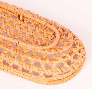 Ensemble de 3 plateaux de service ovales en rotin brun design admirable parfait pour la table de la maison et la cuisine - Product Image 3