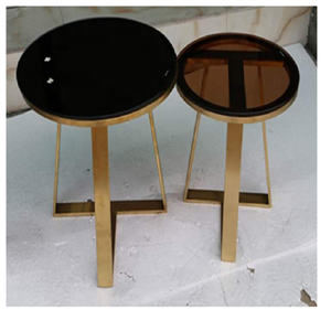 World Best Selling Products Living Room Furniture <b>Set</b> Round <b>Nesting</b> Hidden <b>Coffee</b> <b>Table</b> with Black Glass Top - Product Image 2